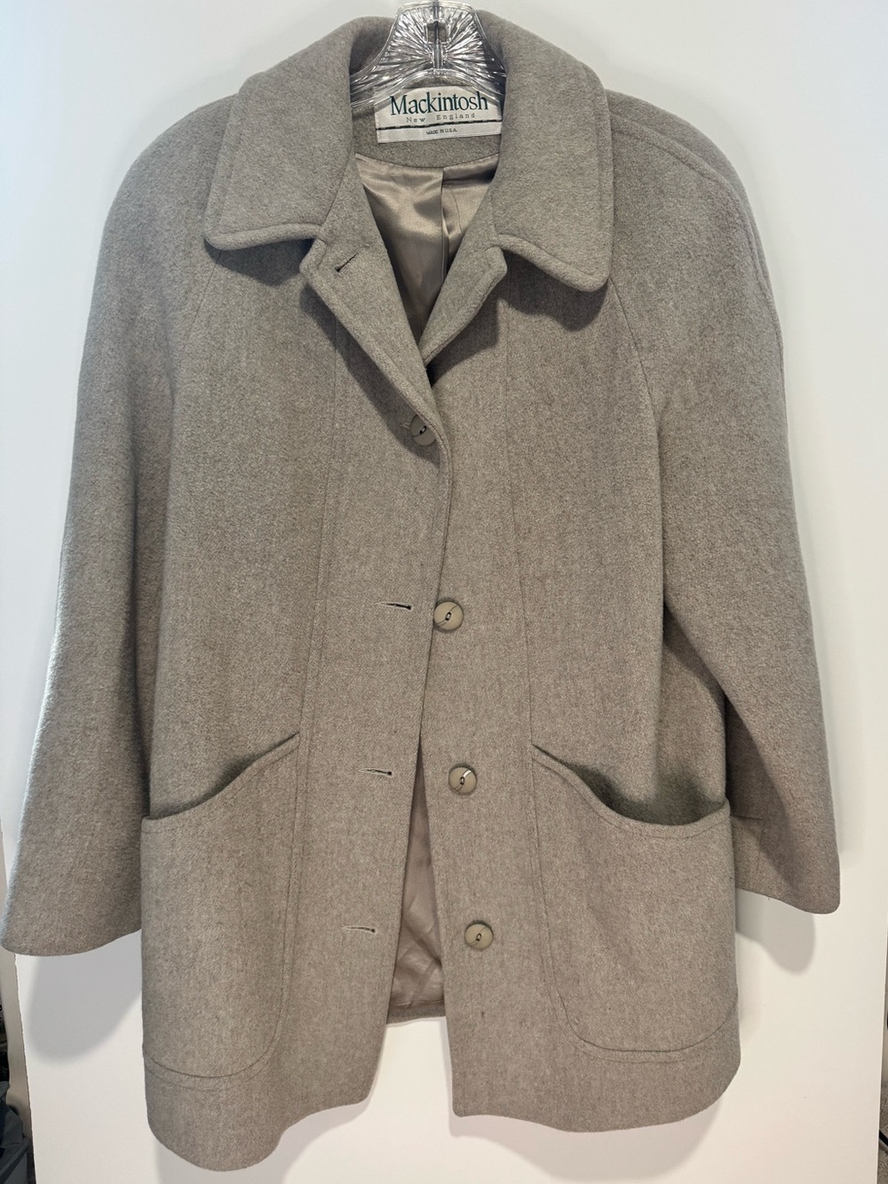 Vintage Mackintosh New England 100% Wool Coat Made in USA Size 10